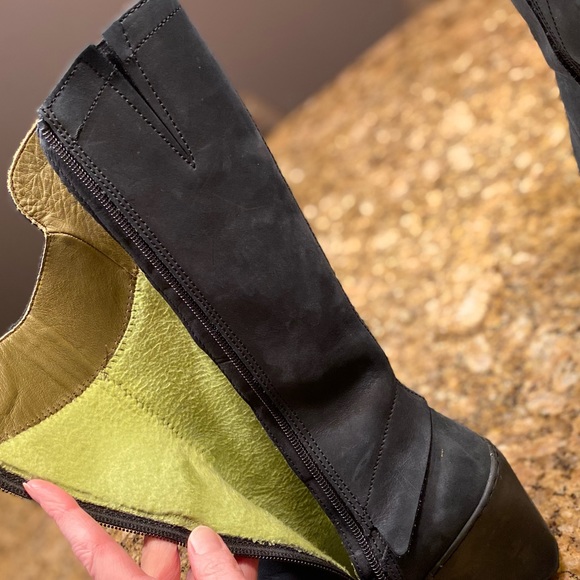 El Naturalista Wedge Boots With Spats and Awesome Lime Green Liners! - Picture 7 of 14